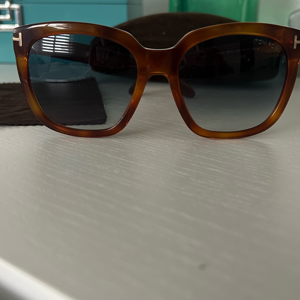 Tom Ford Tortoise Shell Sunglasses With Dark Lenses